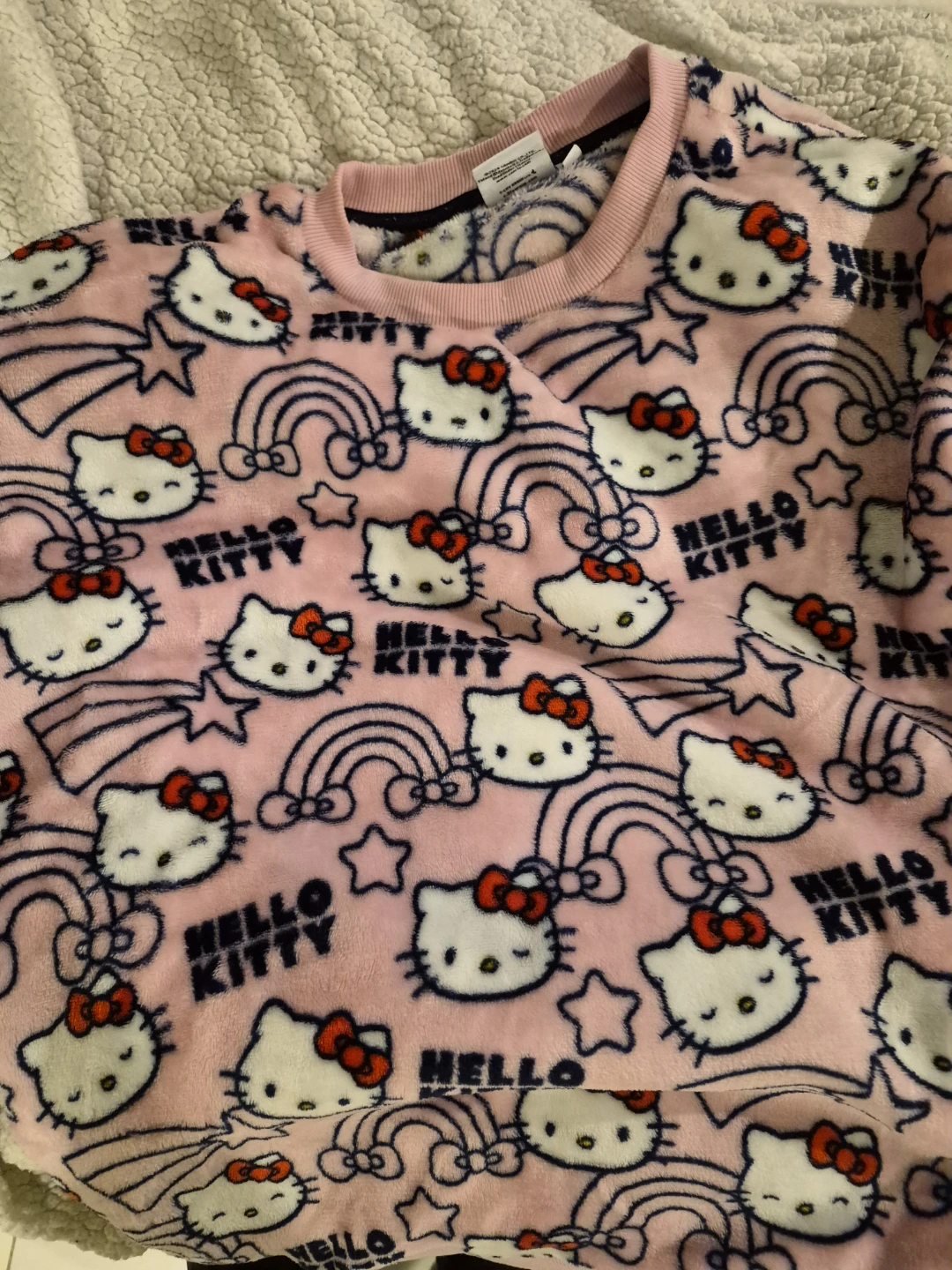 Hello Kitty Sanrio Pink Fleece Sweatshirt XL