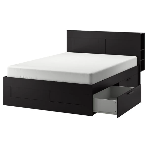 Queen Sized Dark Brown Storage Bed Frame - photo 2