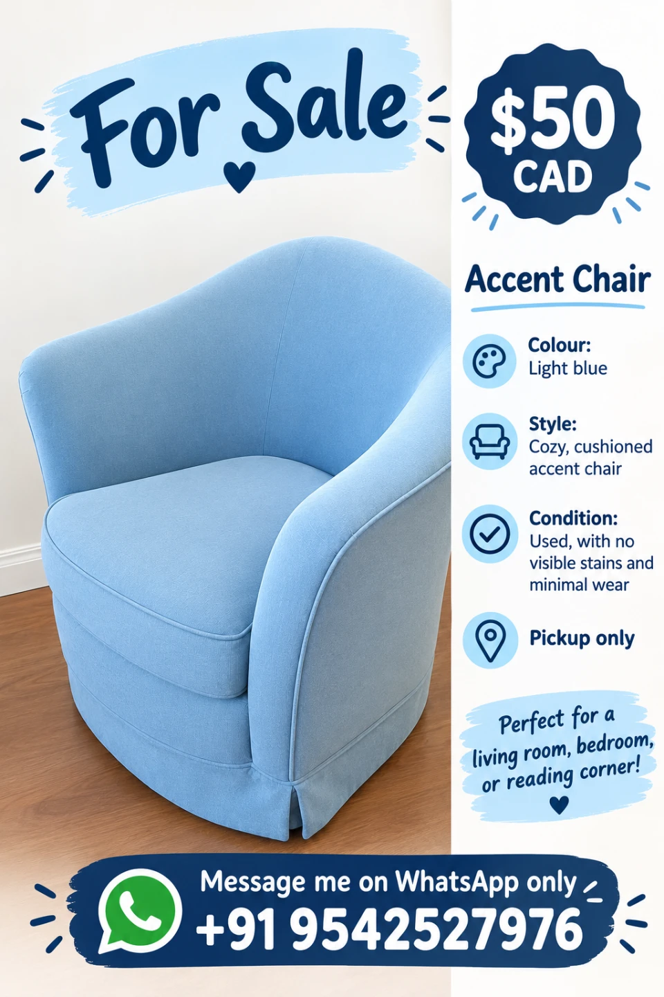 Light Blue Accent Chair