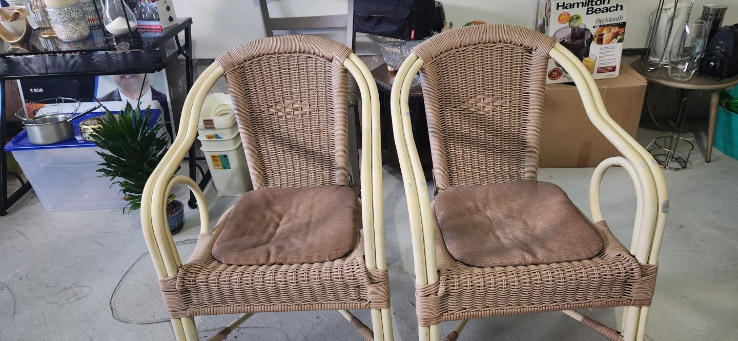 Set of Two Wicker Armchairs
