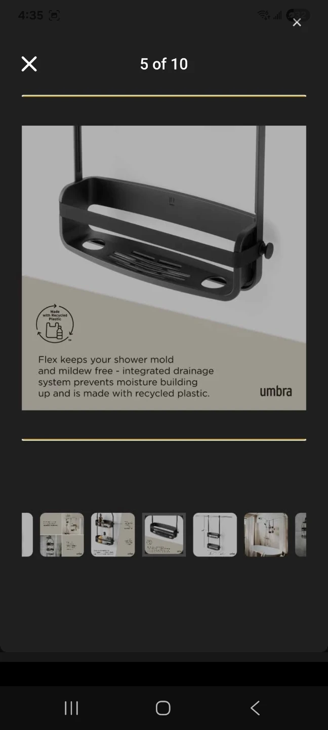 Umbra Flex Adhesive Rigid Plastic Shower Caddy - photo 4