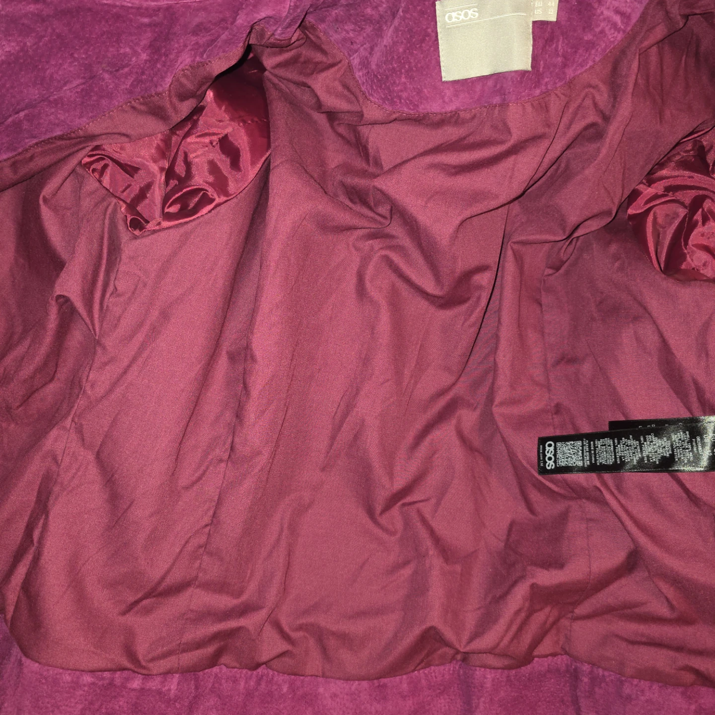 ASOS Pink Fucsia Suede Biker Jacket Size 12 - photo 5
