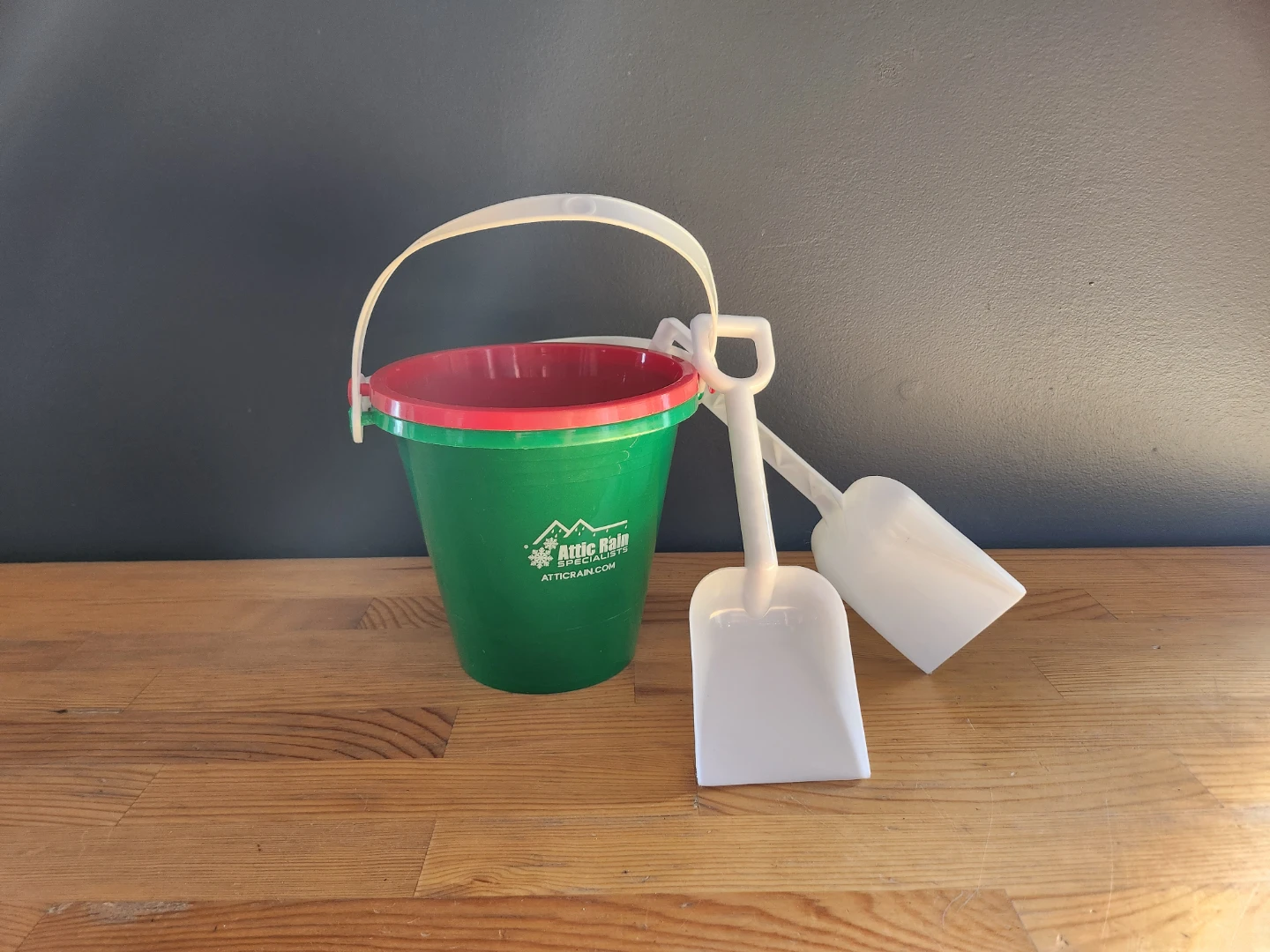 Sand Bucket and Shovel Set Plastic Red and Green
