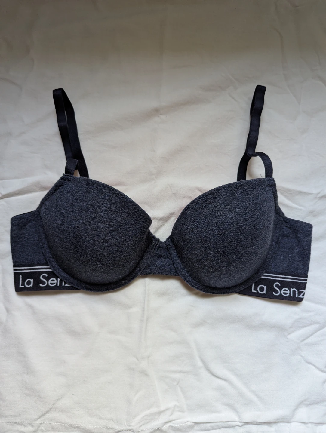 La Senza Remix Lightly Lined Cotton Balconnet Bra 34C dark blue
