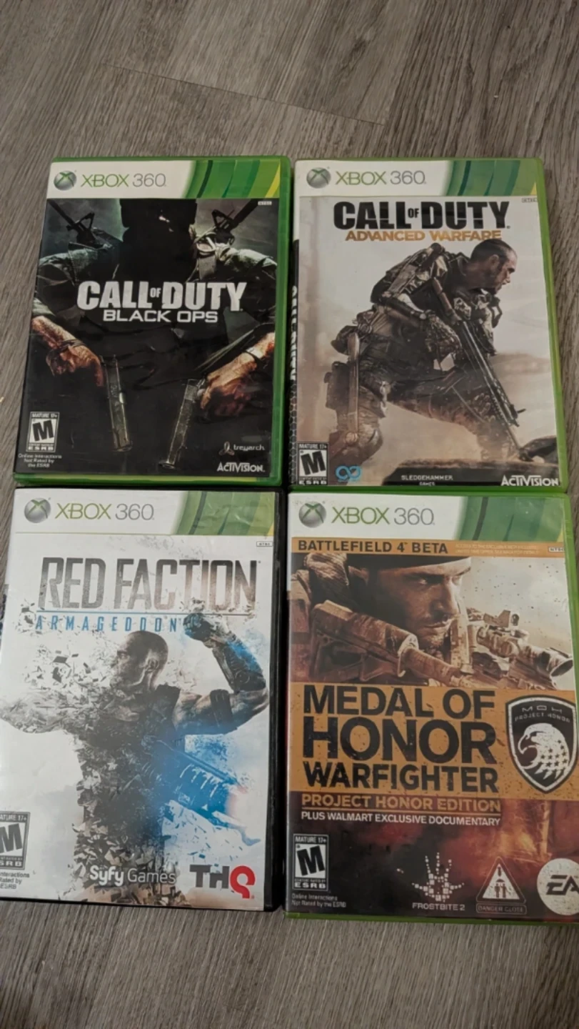 Set of 4 Xbox 360 Games (Printed Artwork)