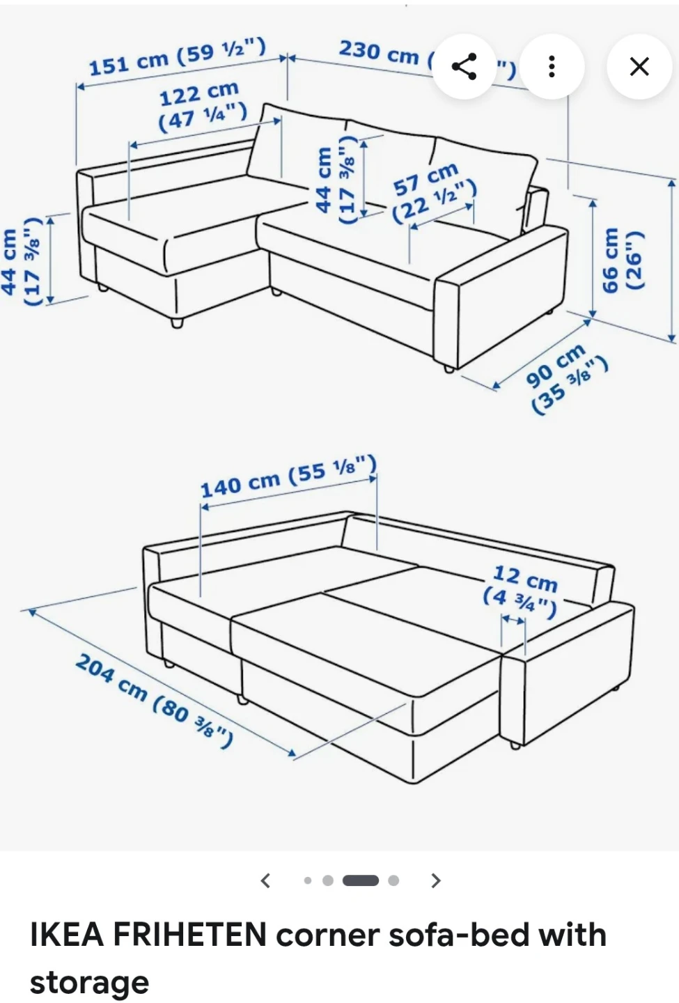 IKEA FRIHETEN corner sofa-bed with storage - photo 2