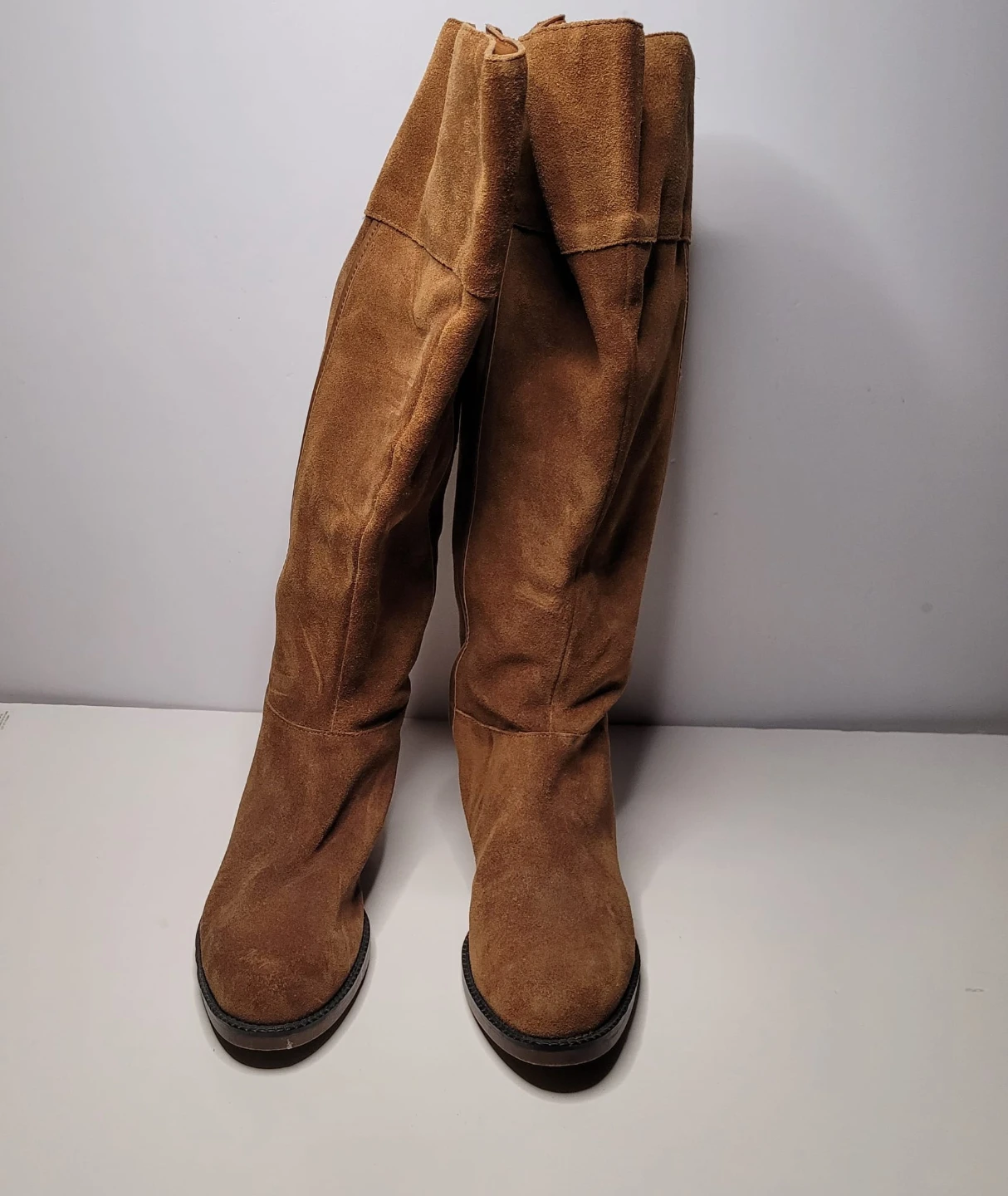 Brown Suede Over-the-Knee Boots