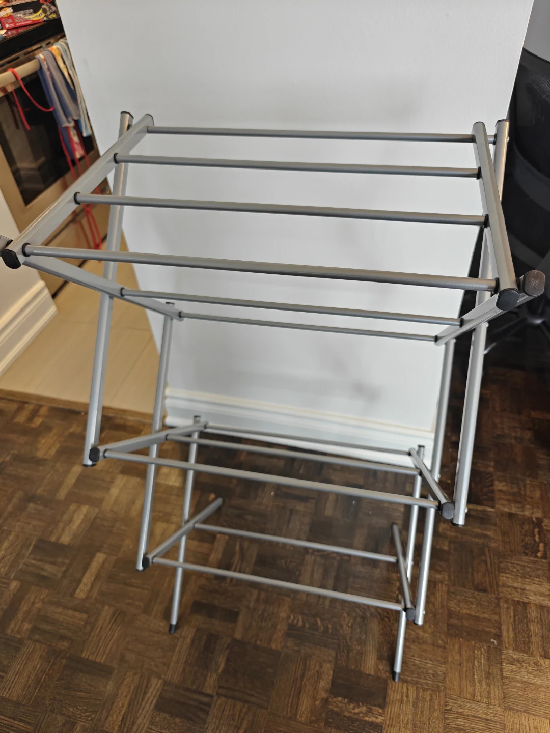 Collapsible Silver Metal Laundry Drying Rack