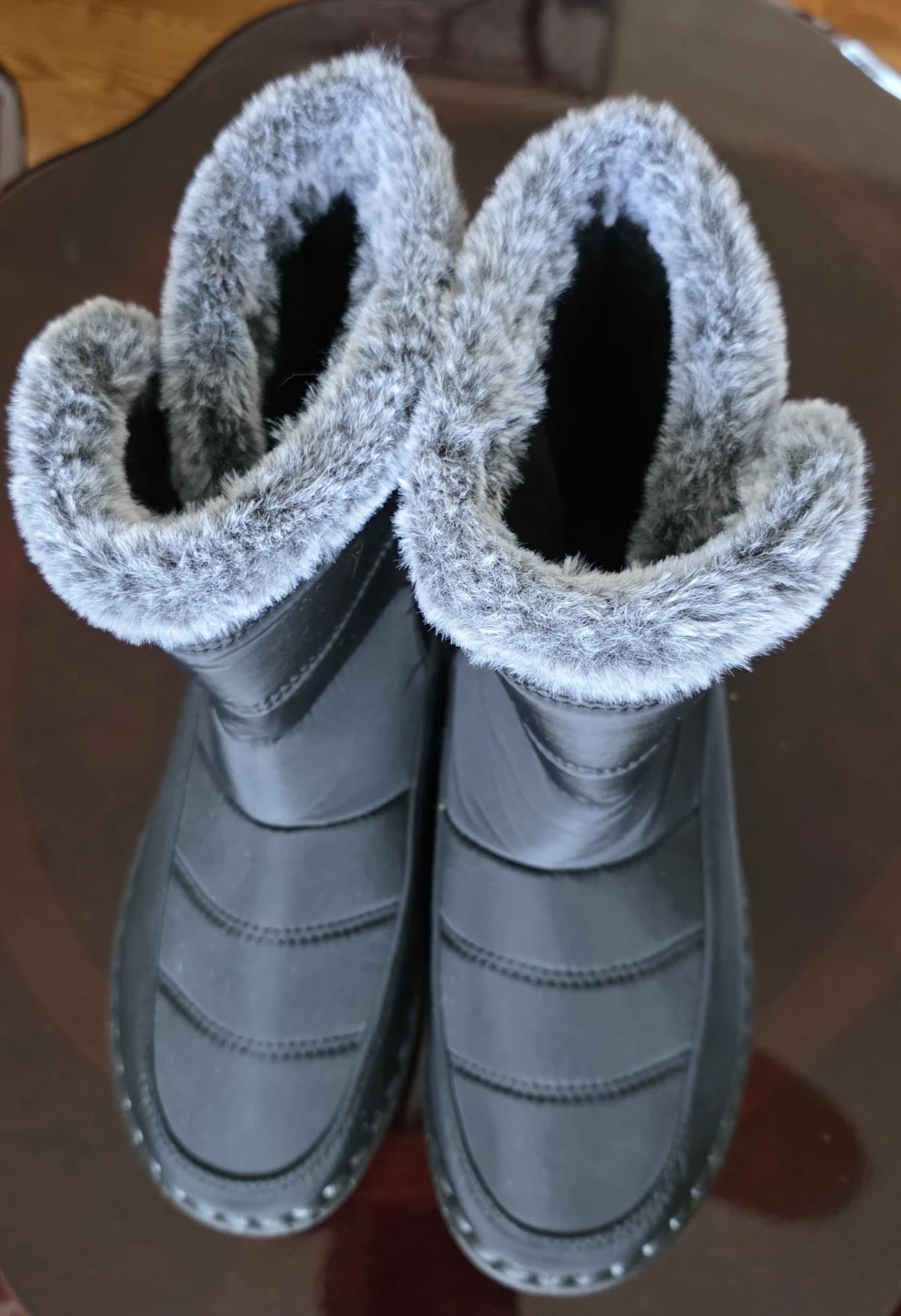 Brand new, Black Quilted Winter Boots with Faux Fur
