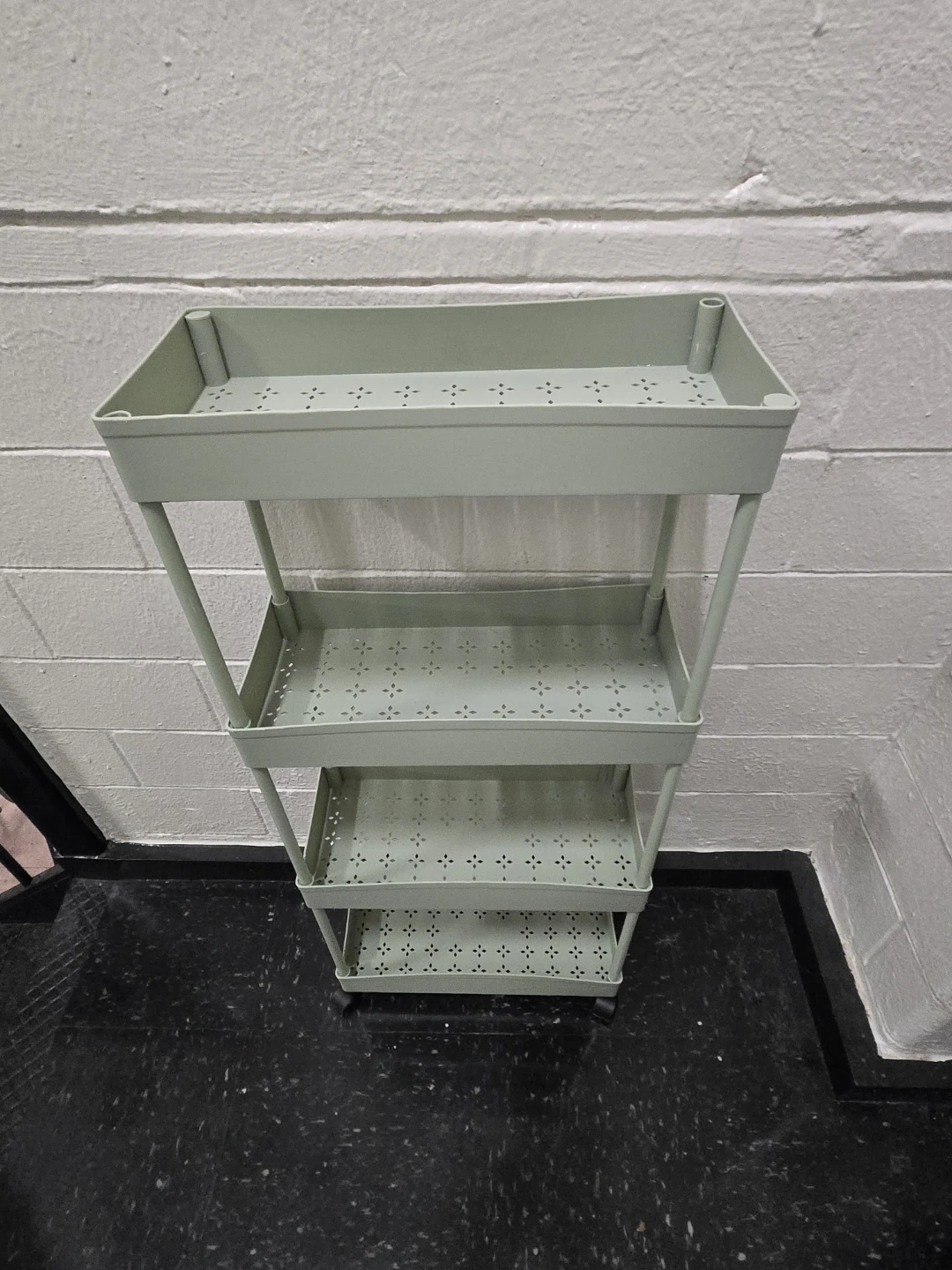 4-Tier Sage Green Rolling Storage Cart - photo 5