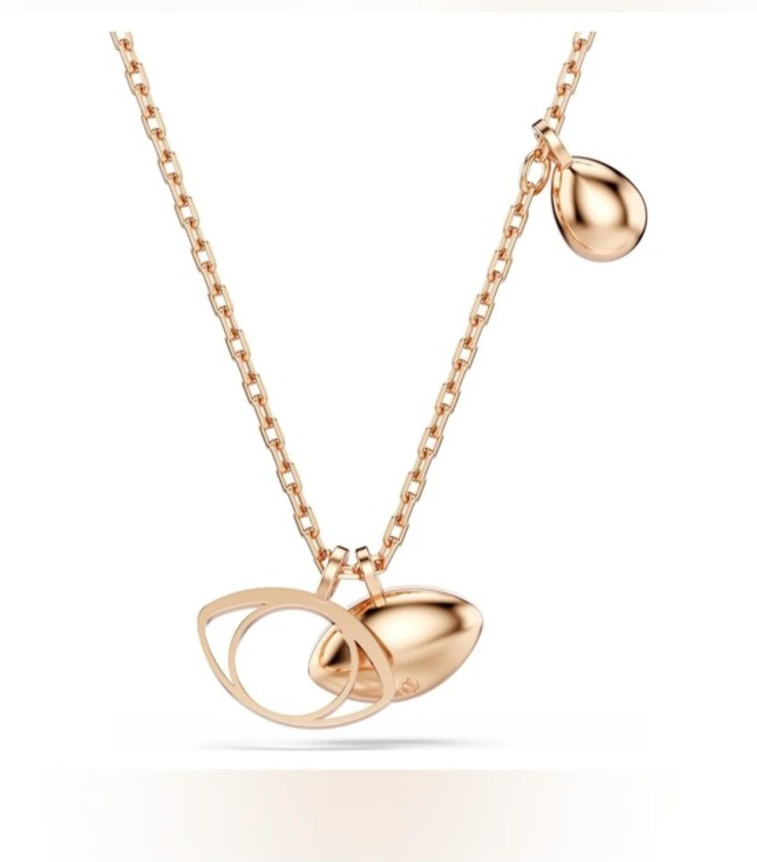 Symbolica pendant Eye, Multicolored, 18K rose gold finish
