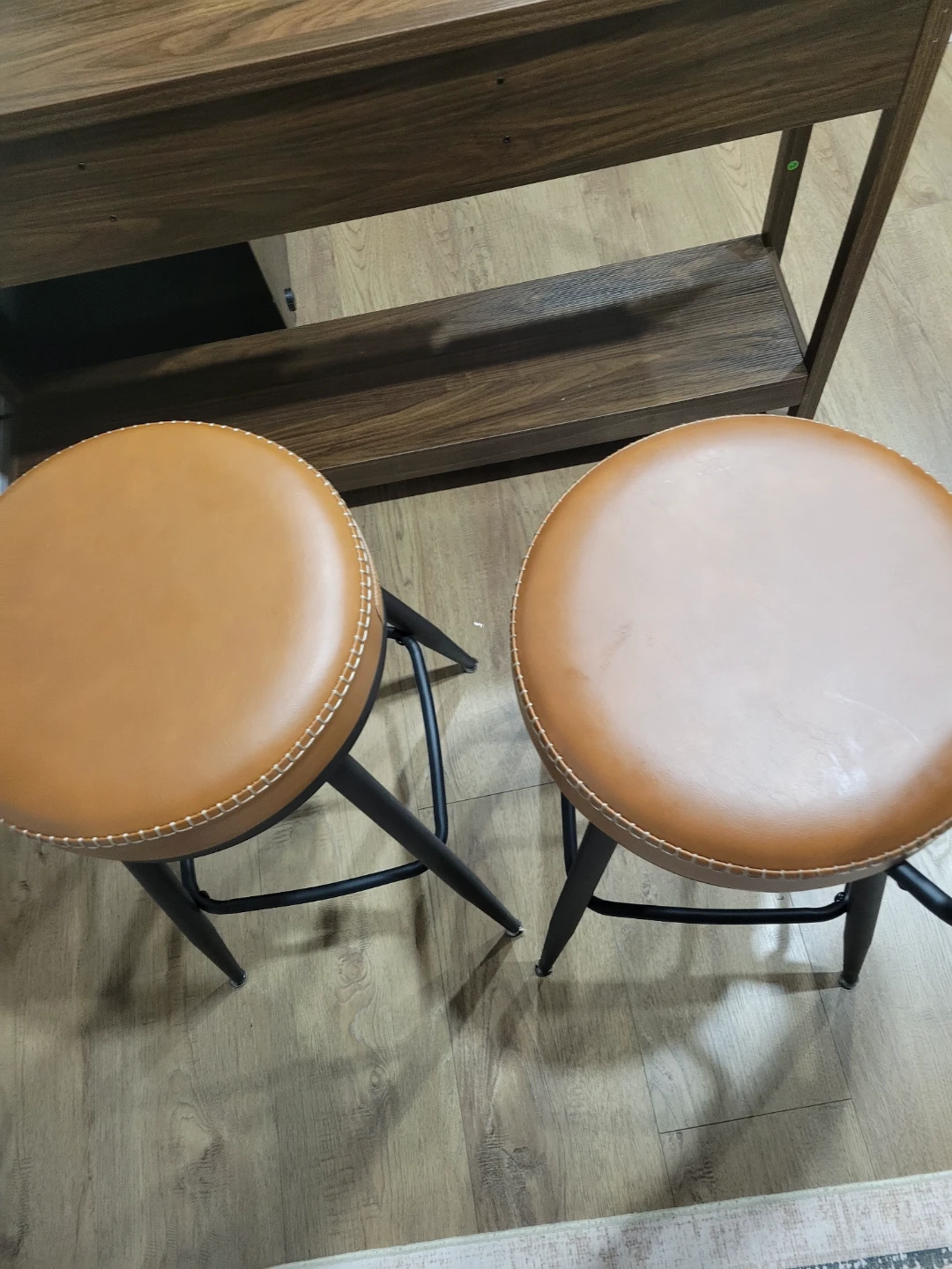 VASAGLE Caramel Brown Bar Stools - Set of 2 - photo 4