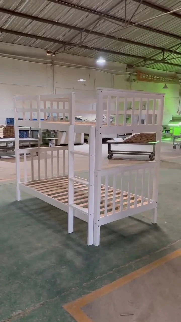 White Wooden Bunk Bed