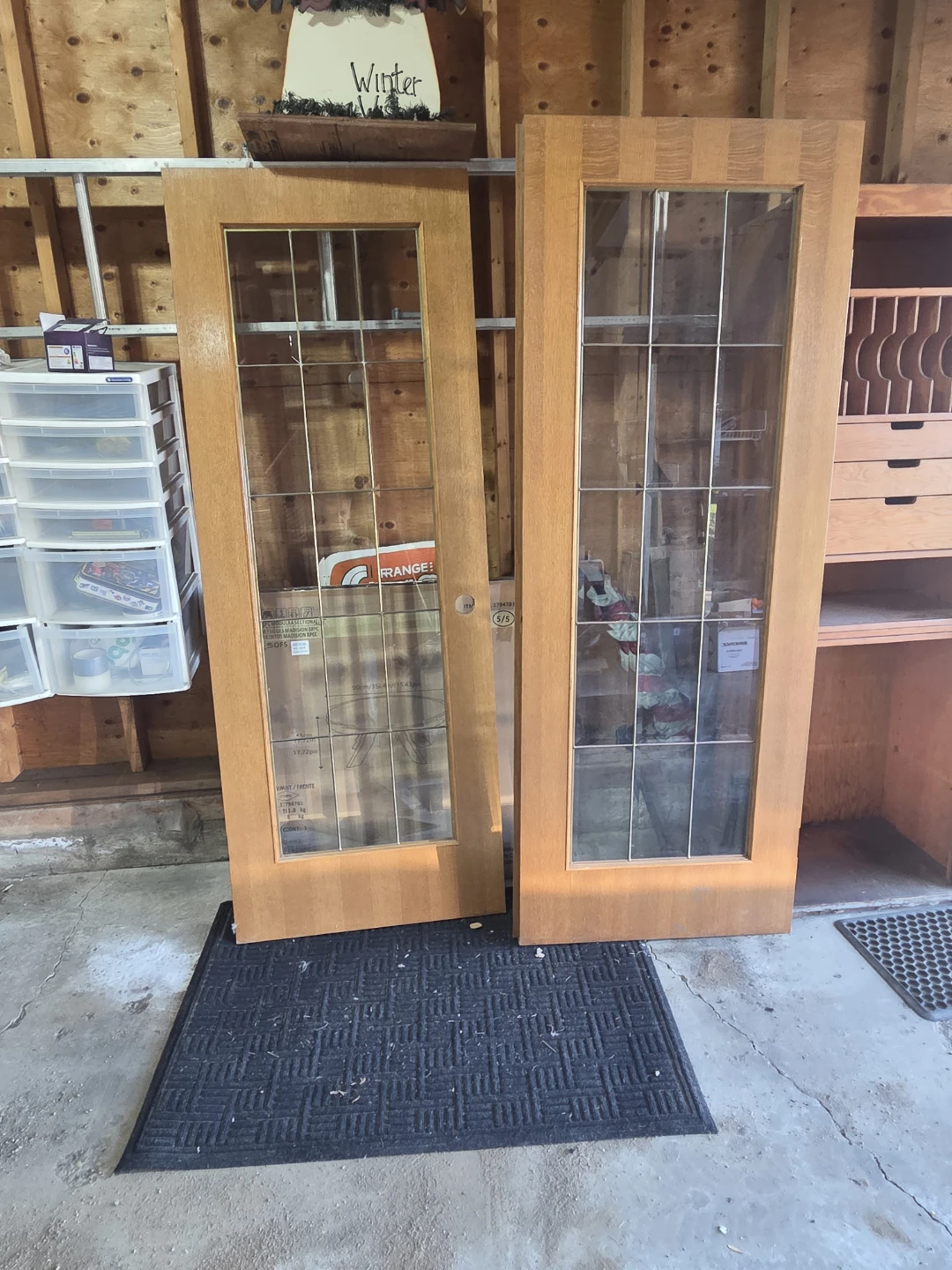 Two Oak French Doors with Glass Panes - photo 2