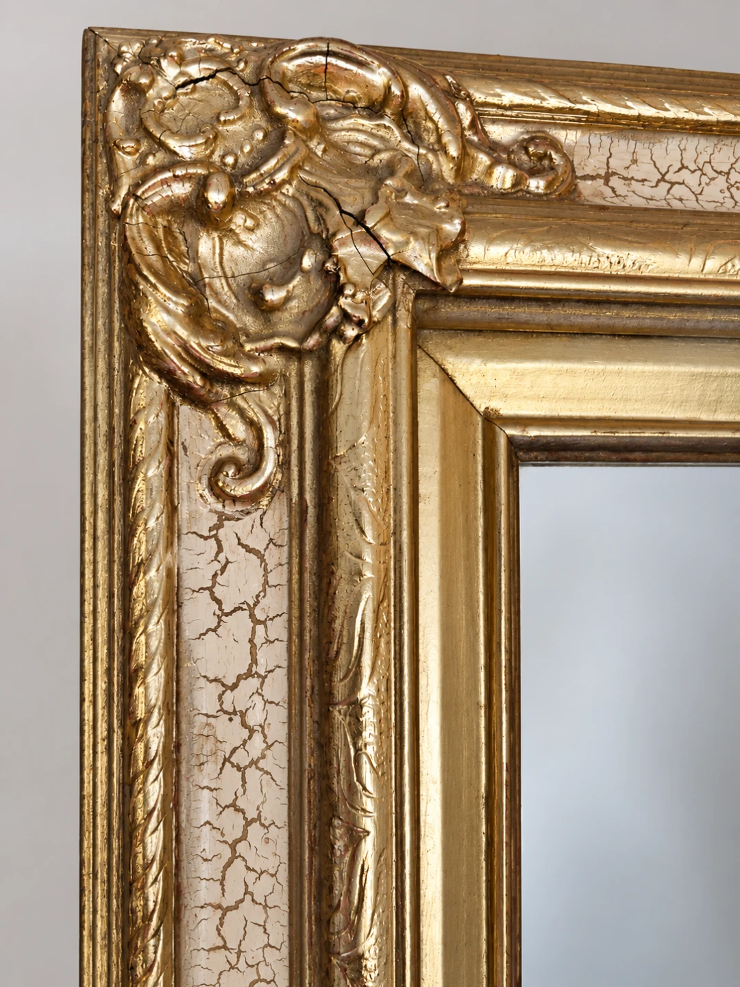 Vintage 60s Ornate Gold and Cream Tall  Mirror - photo 3