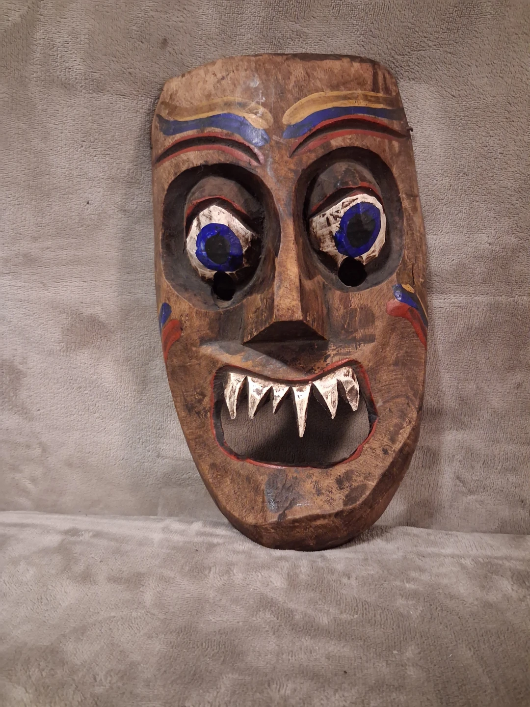 Hand-Carved Wooden Wall Mask