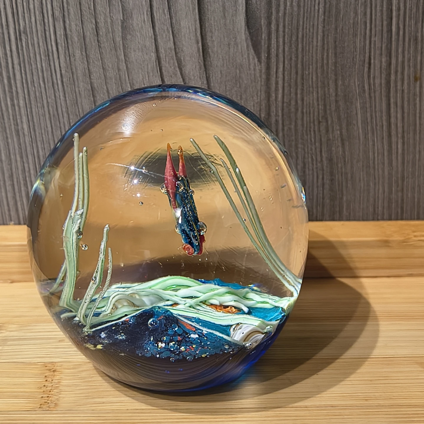 Vintage Murano-style art glass aquarium paperweight - photo 5