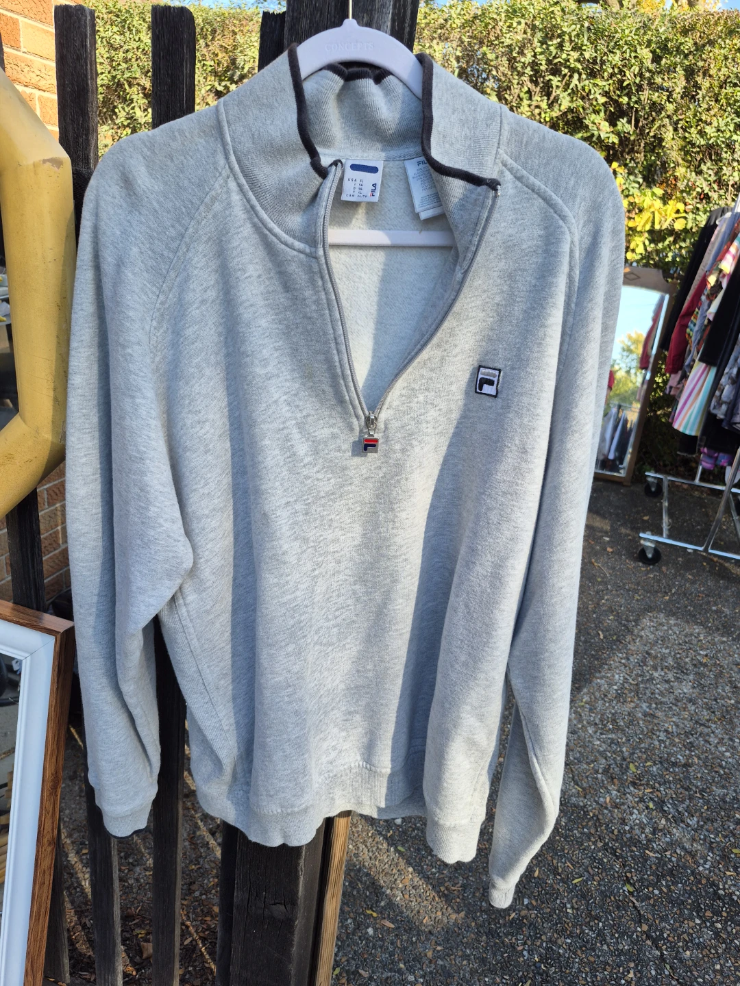 FILA Gray Quarter-Zip Pullover
