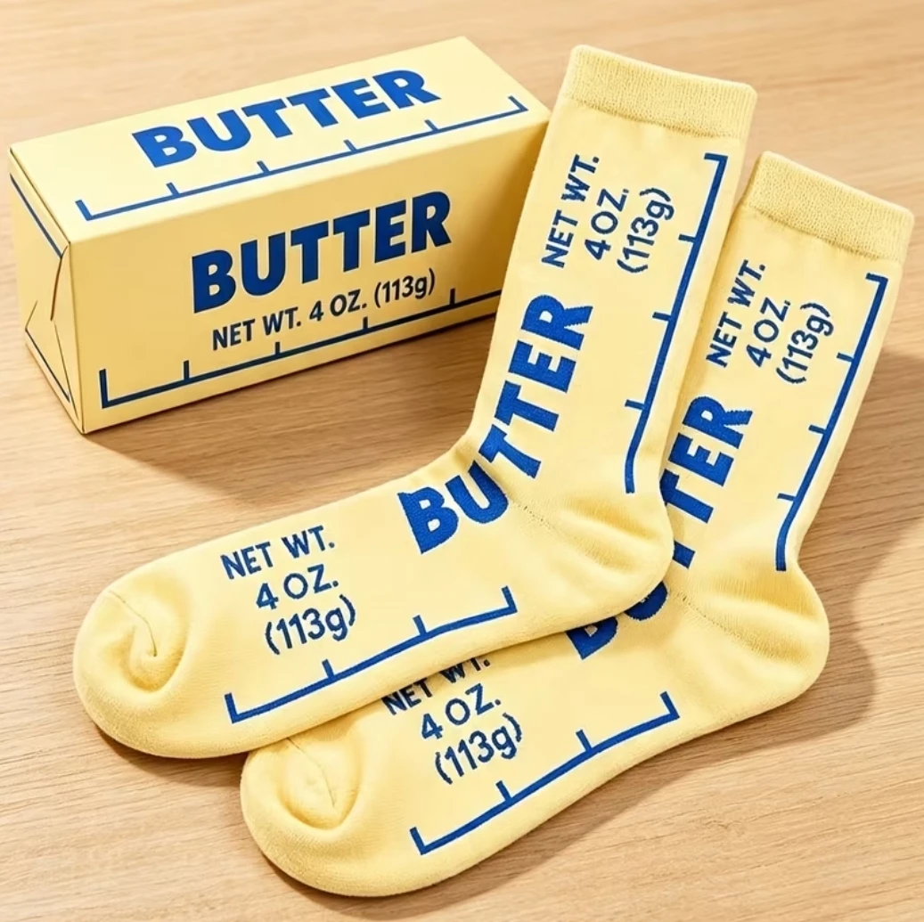 Butter-themed socks - photo 2