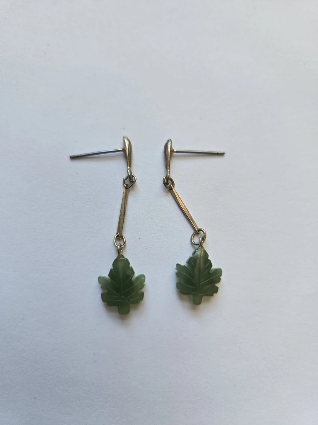 Green Maple Leaf Earrings