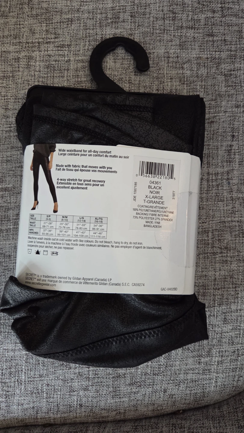 Secret Vintage Faux Leather Legging Black XL - photo 2