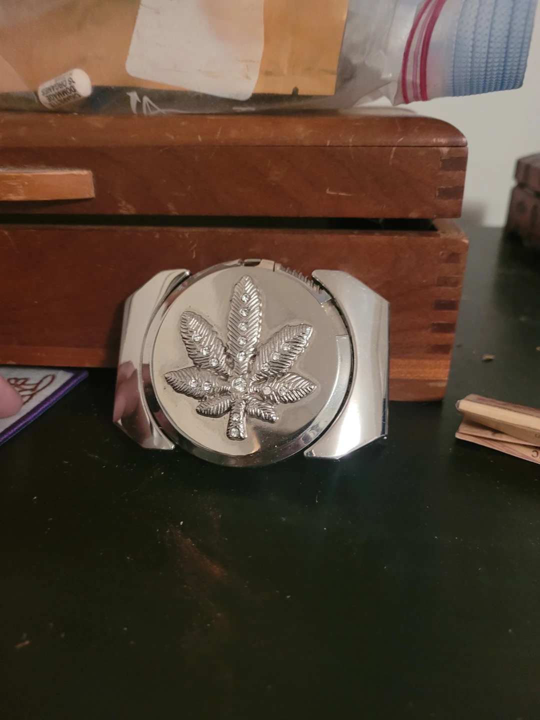 Silver Leaf Belt Buckle lighter