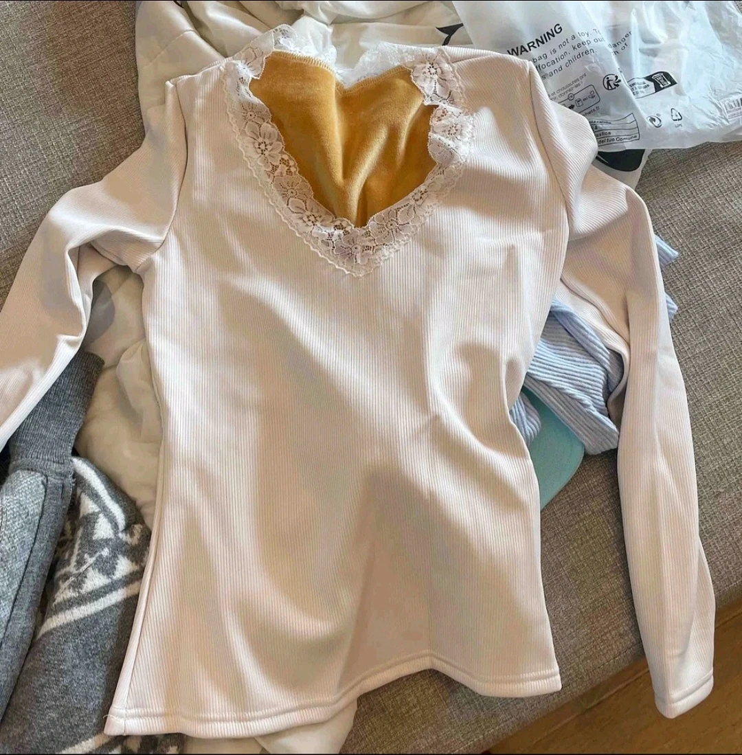 NEW Lace Thermal Longsleeve White, Fleece - photo 4