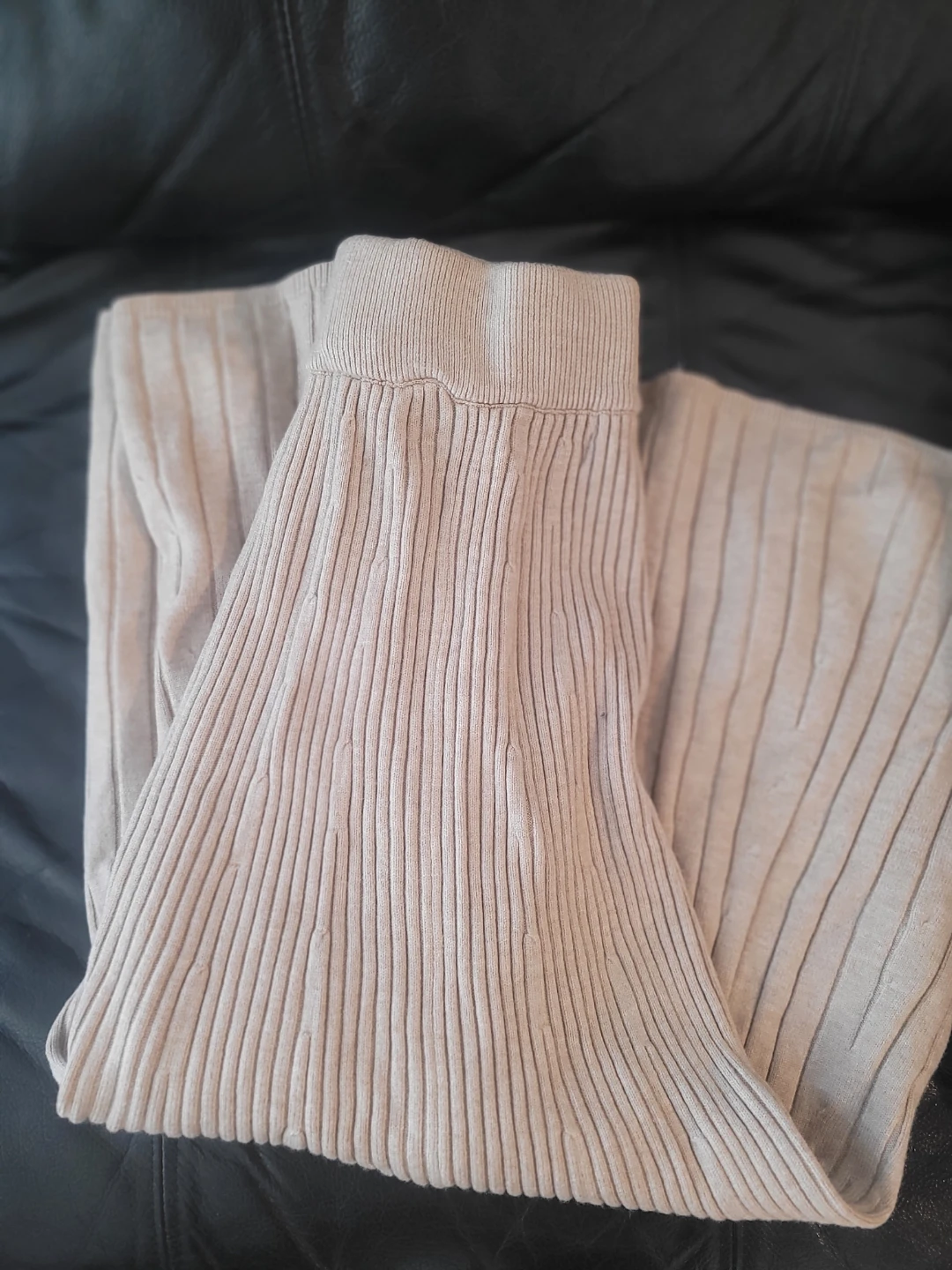 A-Line Midi Knit Skirt - Khaki - photo 5