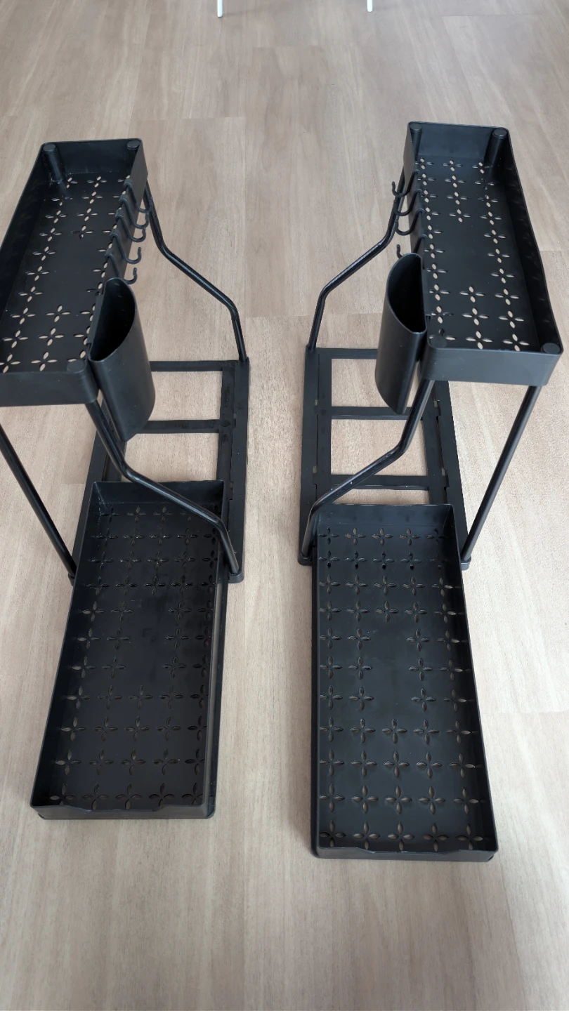 2-Tier Under-Sink Pull-Out Organizers (Set of 2) – Black - photo 4