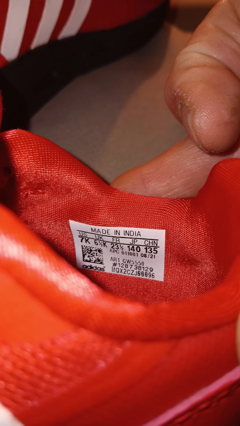Adidas Kids Red Sneakers Size 7K - photo 3