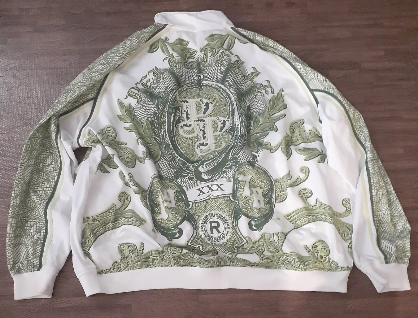Pelle Pelle White and Green Graphic Track Jacket VINTAGE Y2K - photo 2