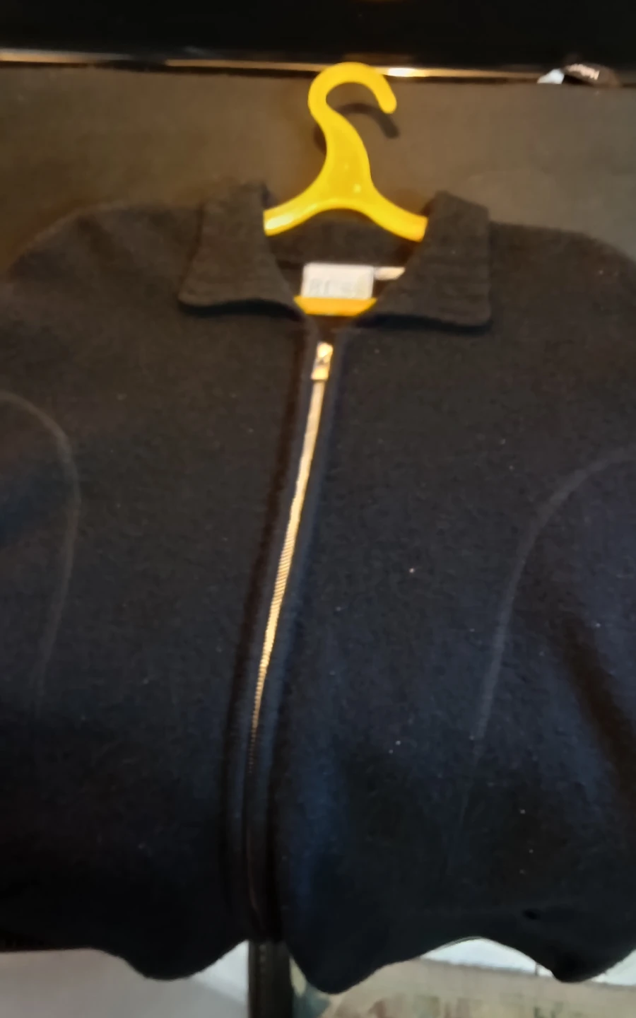 Russ Liz Claiborne Black Zip-Up Jacket Black Boiled Wool - photo 3