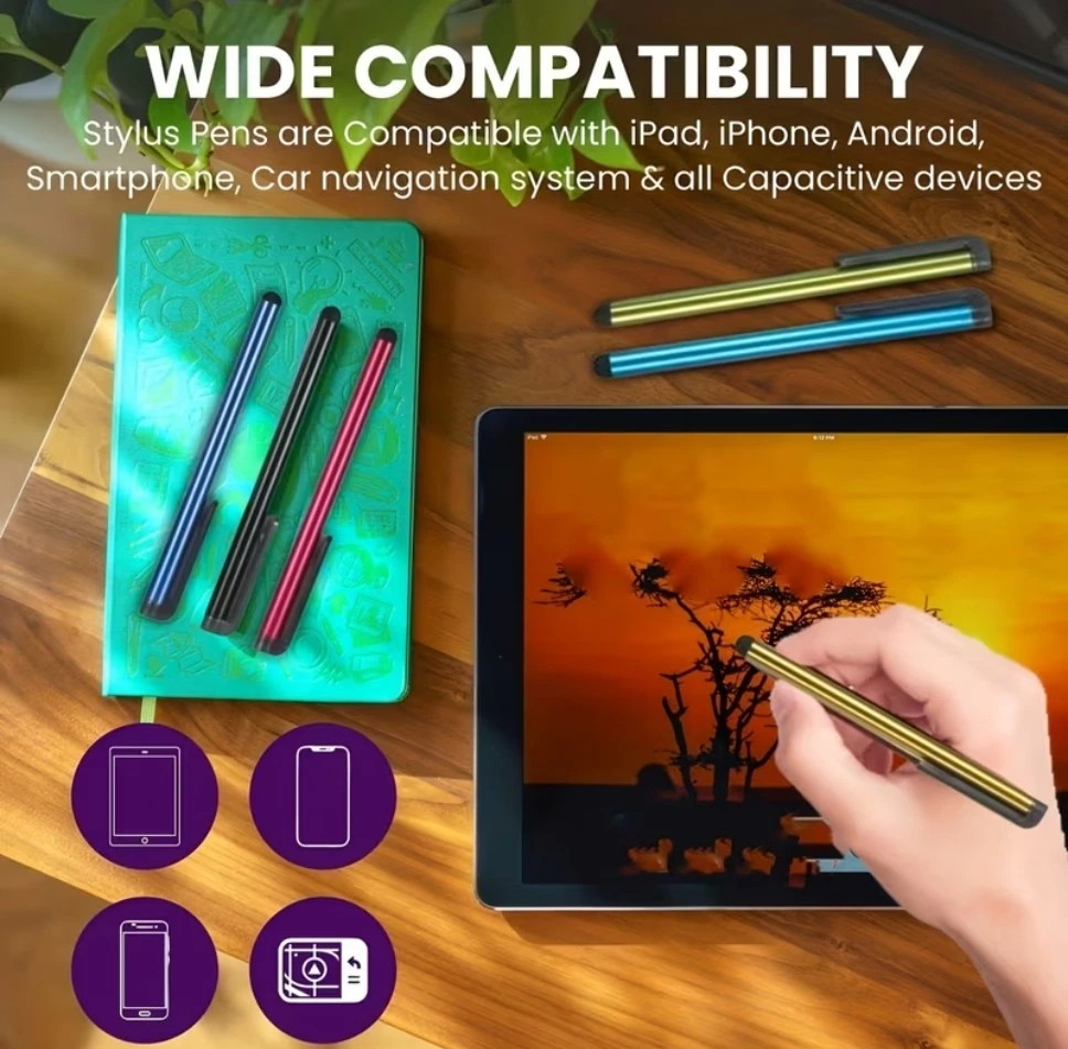 Set of  3  Multi-Colour Capacitive Stylus Pens