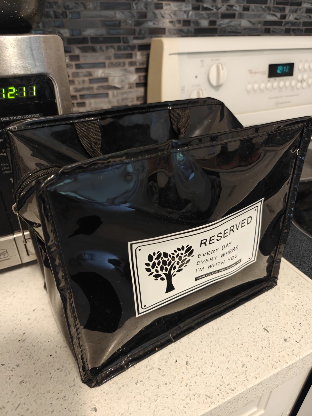 Reserved Black Insulated Tote Bag