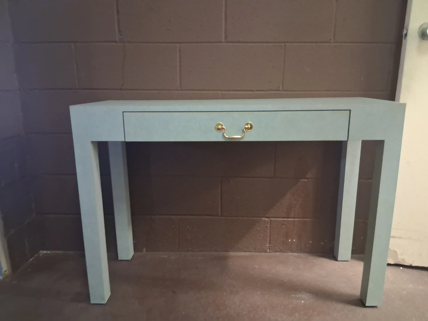 Light Blue Console Table with Drawer