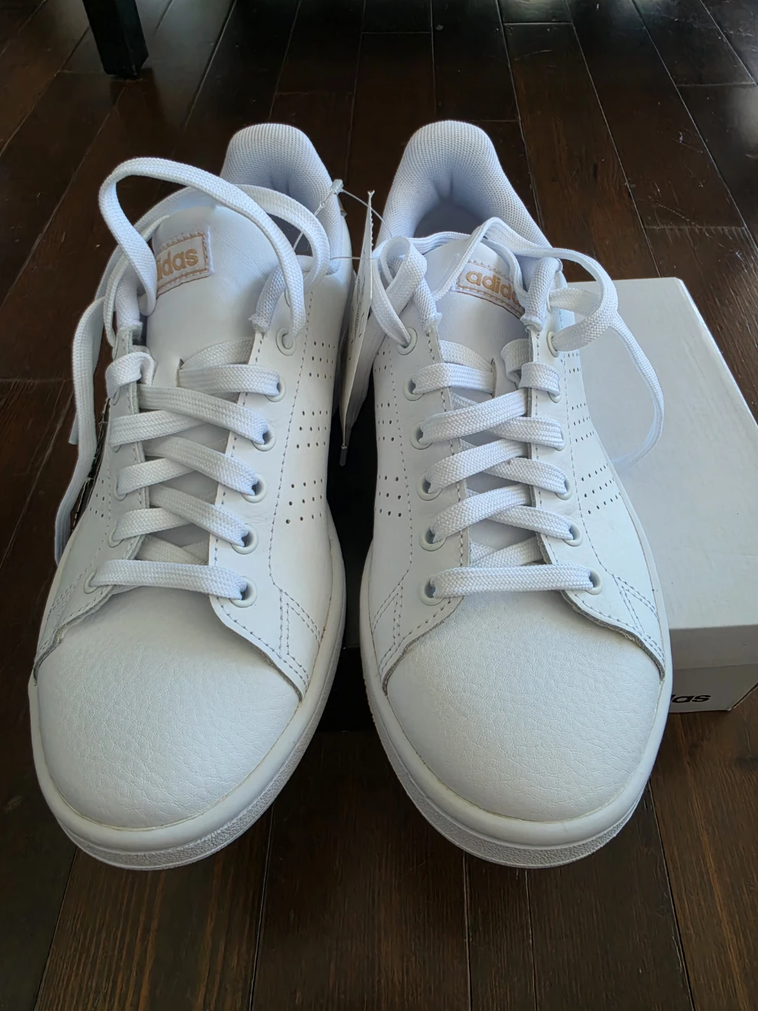 WOMENS New Adidas Advantage Sneakers White and Gold size 7 - photo 3