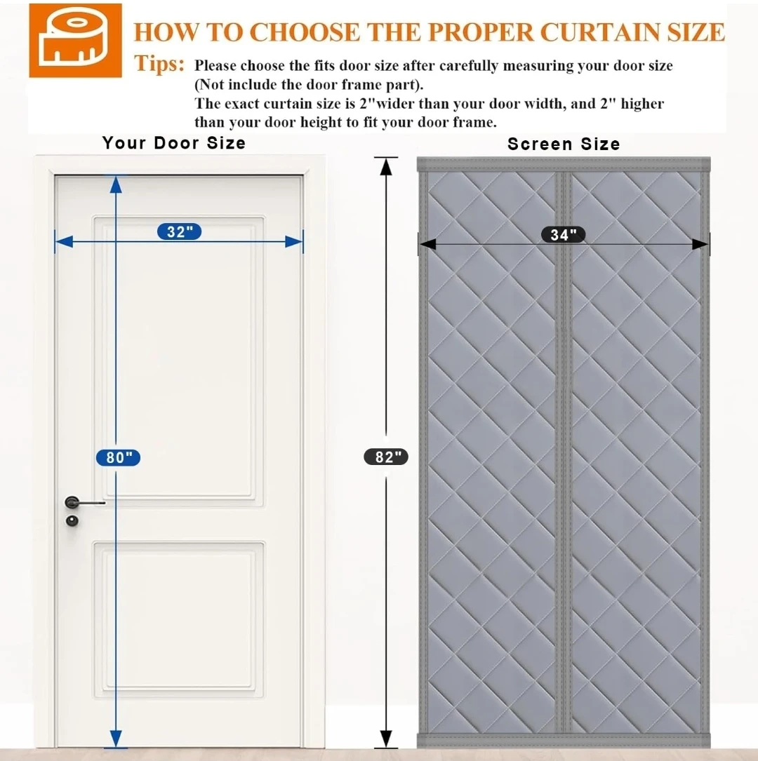 Magnetic Thermal Insulated Door Curtain for Winter - photo 4