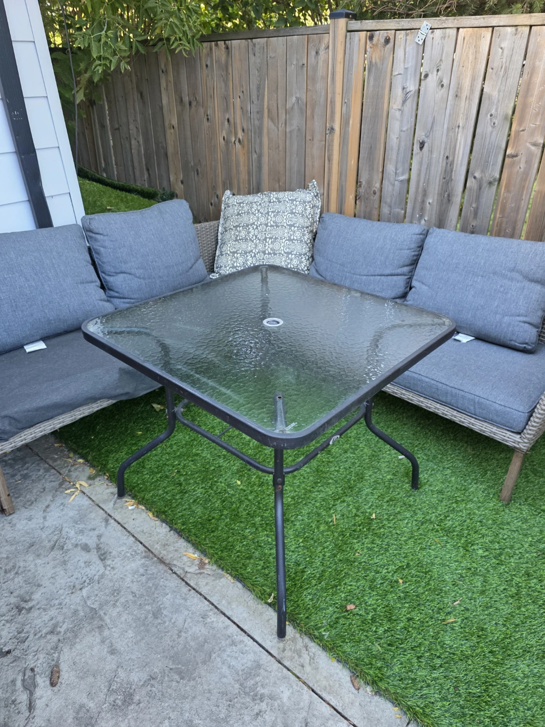 Square Glass Top Patio Table