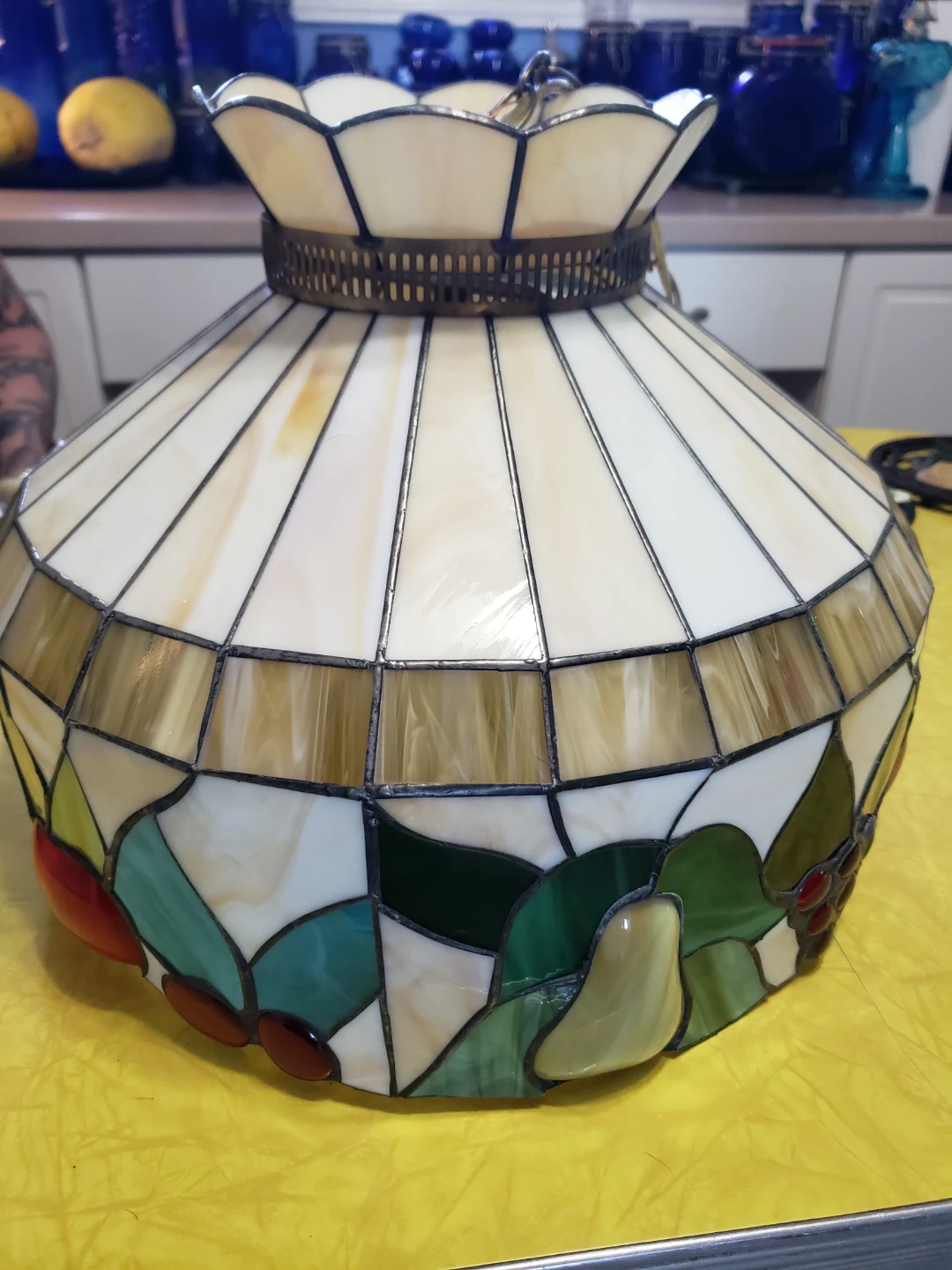 Vintage Stained Glass Pendant Lamp - photo 4