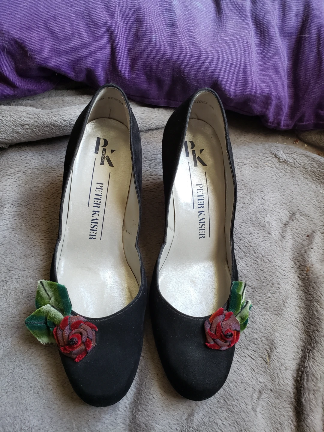 Peter Kaiser Black Suede Wedge Shoes