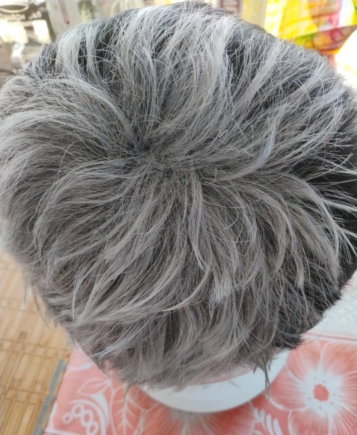 Halloween Short Salt and Pepper Men's Toupee - photo 2