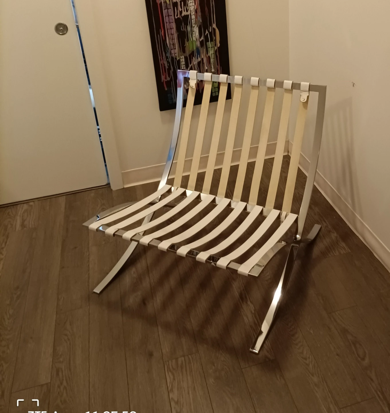 White leather Barcelona chair Italy - photo 3