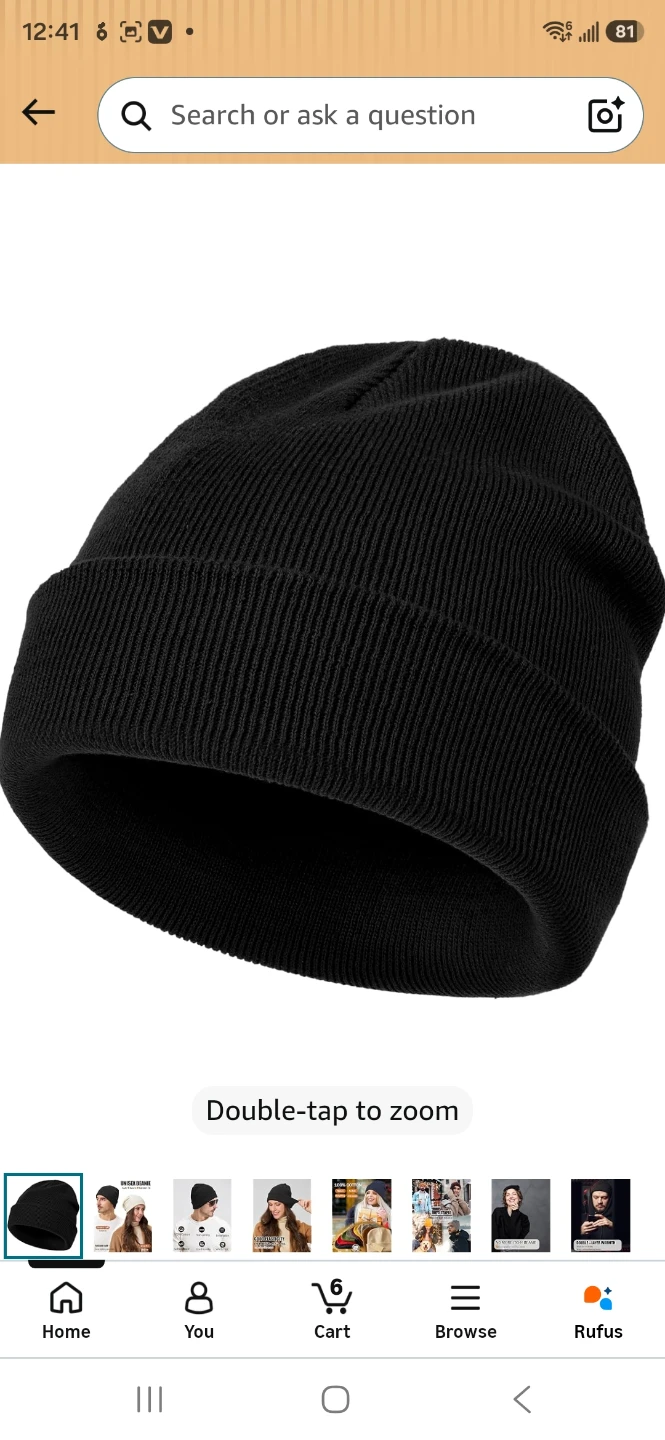 Unisex Black Cotton Beanie - photo 3