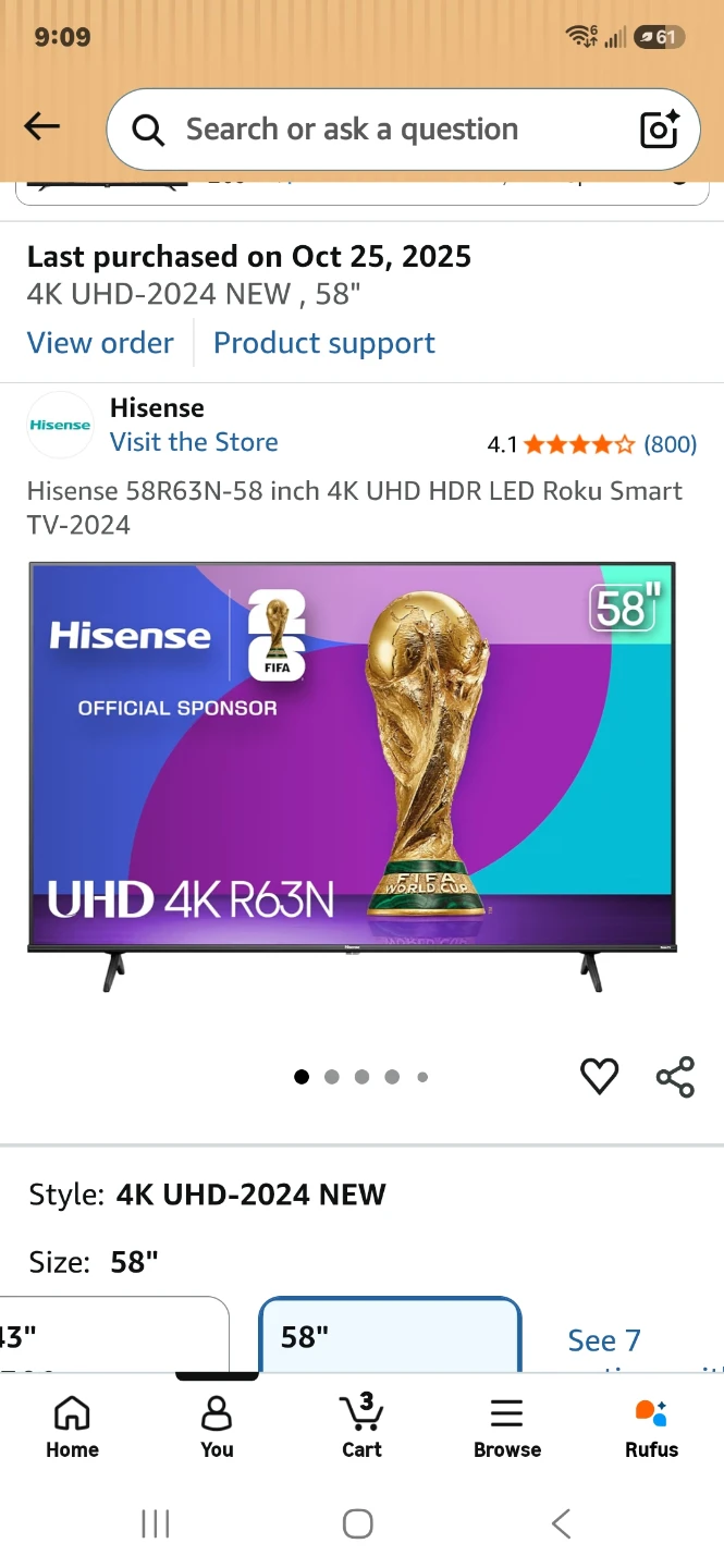 Hisense 58-inch 4K UHD HDR LED Roku Smart TV with tv stand - photo 2
