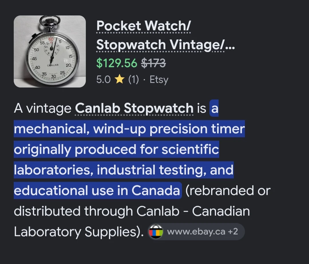 Vintage Canlab Mechanical Stopwatch - photo 3