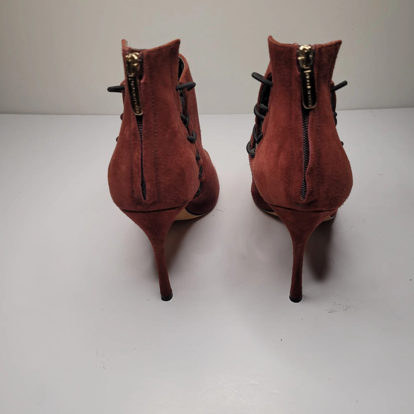 Sergio Rossi Suede Lace-up Peep-toe Heels - photo 2