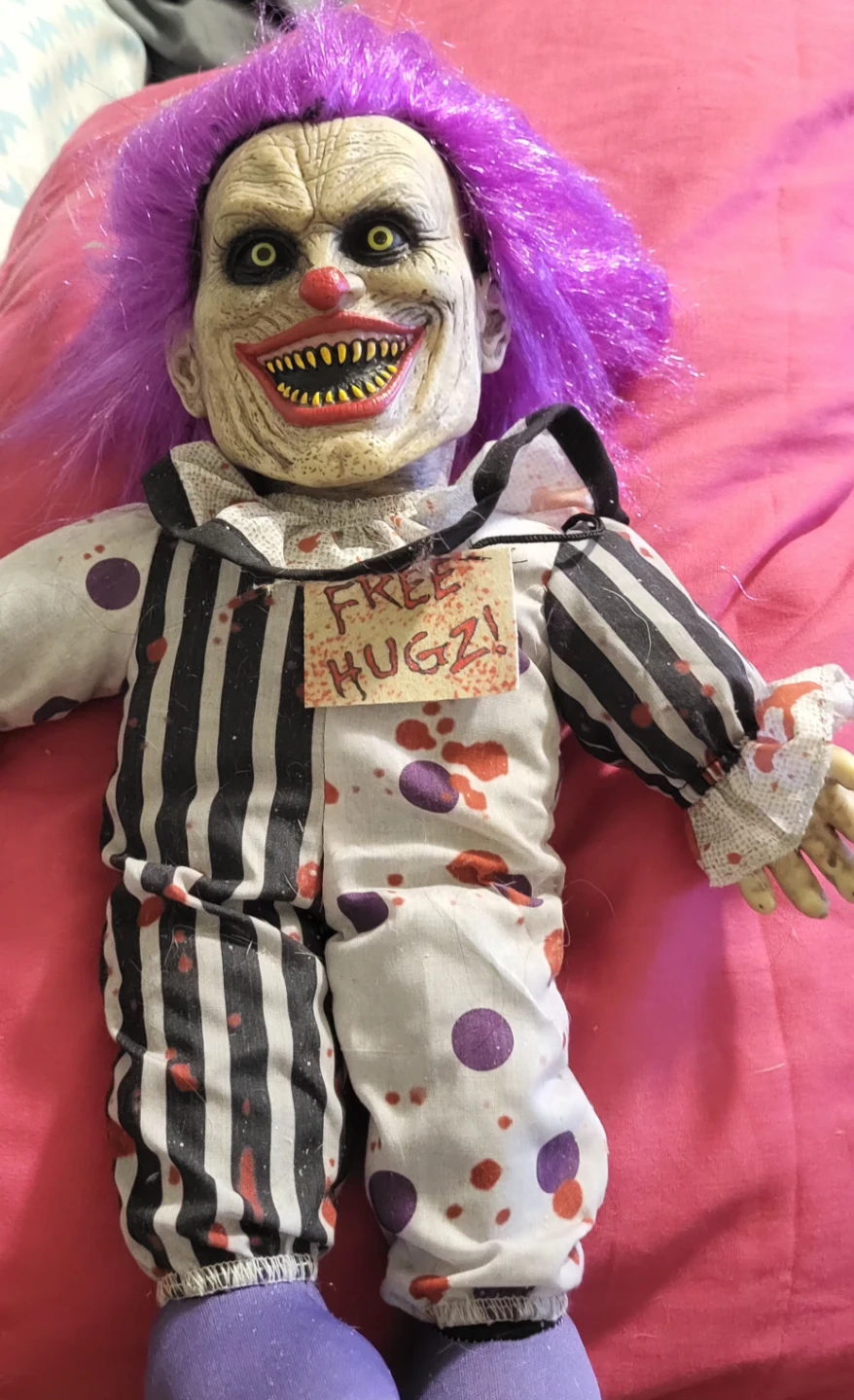Spooky Purple-Haired Clown Doll - photo 2