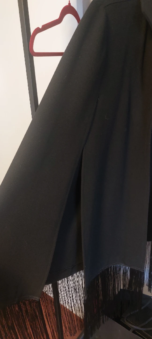 Black Eye Detail Cape with Fringe