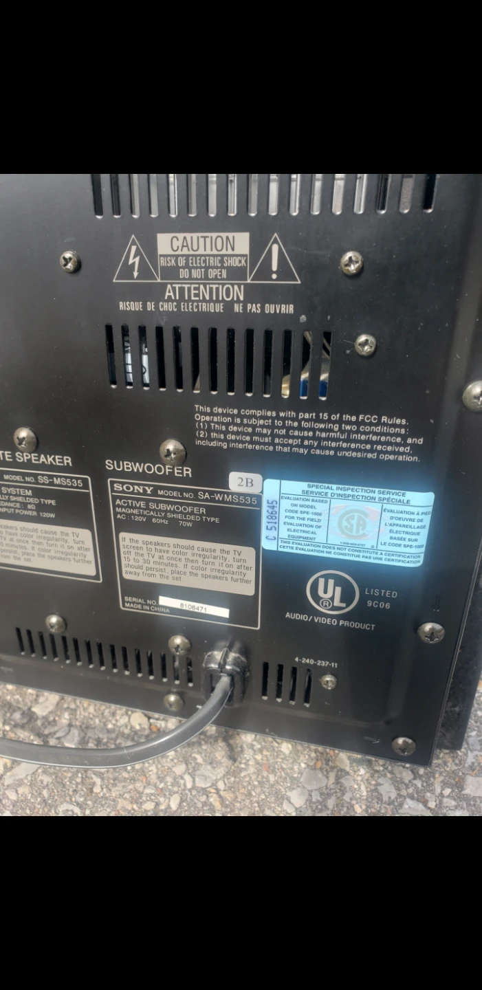 Sony Active Subwoofer Model SA-WMS535 - photo 2