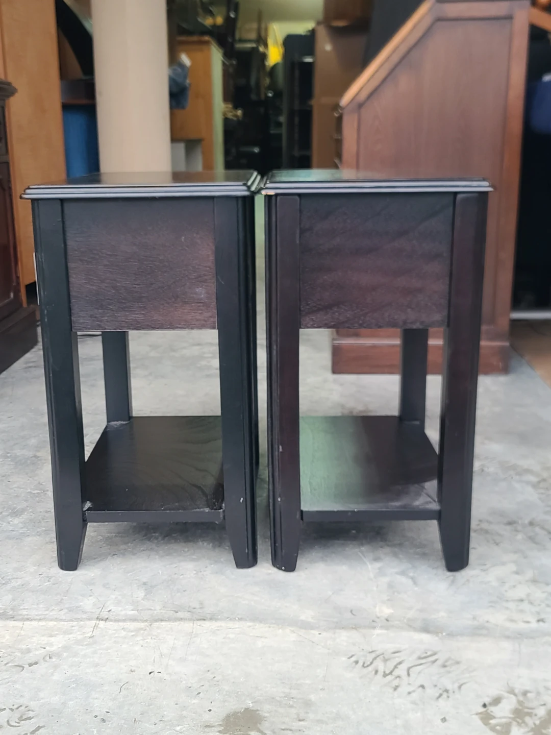 Pair of Dark Wood Nightstands - photo 5